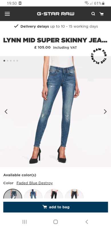Raw brand new Lynn super skinny jeans 